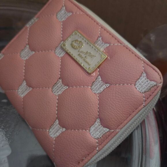 Betsey Johnson Handbags - Betsey Johnson Pink and white quilted wallet with cat design